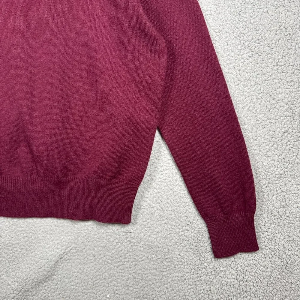 Banana Republic Sweater Mens‎ Size Large Burgundy Cable Knit Shawl Neck Regular